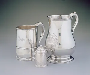Mug, 1725-35; Miniature Tankard, c.1757; Cann, c.1760 from Boston, Massachusetts